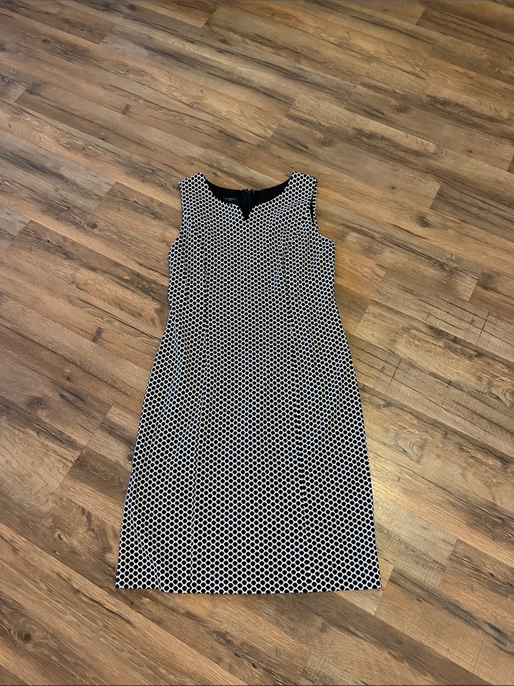 Talbots Petite Black & Ivory Giraffe-Print Dress